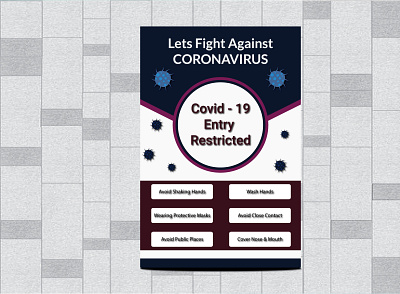 CoronaVirus Covid-19 Entry Restricted Poster covid 19 prevention