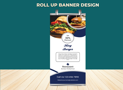 Restaurant RollUp Banner Design Template ai template