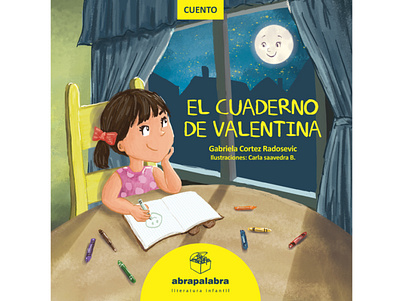 Book cover for "El Cuaderno de Valentina" book childrens book design illustration