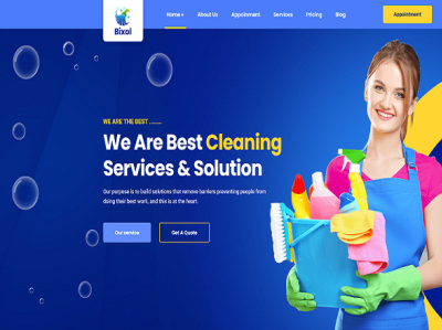 I will build cleaning booking services website with appointment booking website cleaning cleaning booking cleaning company cleaning service design website wordpress