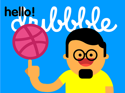 Hello Dribbble ! ball debut dribbble first illustration invitation shot thanks