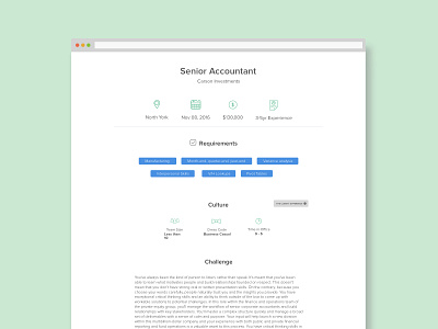 Job Post flat iconography minimal ui ui design ux web web app web design website