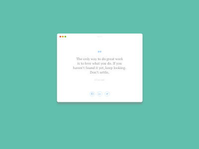 Daily Quote App - Social Share app clean flat minimal social share ui ux