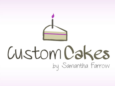 Custom Cakes by Samantha Farrow Logo cake cakes logo design sam farrow