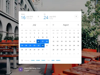 jQuery Date Range Picker V2 bootstrap theme calendar date date range datepicker jquery range