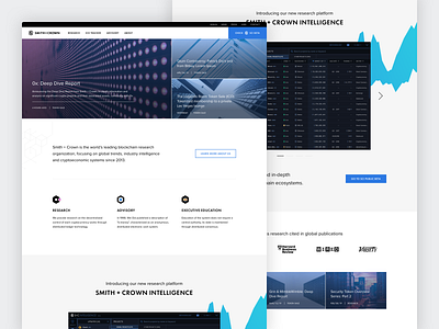 Smith + Crown • Research, Advisory, Education advisory capital crypto cryptocurrency fintech homepage landing page research ui