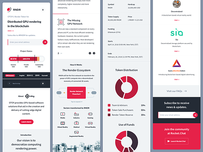 Render Token • Landing for mobile capital charts crypto cryptocurrency dataviz fintech iconography infographic landing page mobile responsive token ui visualizations