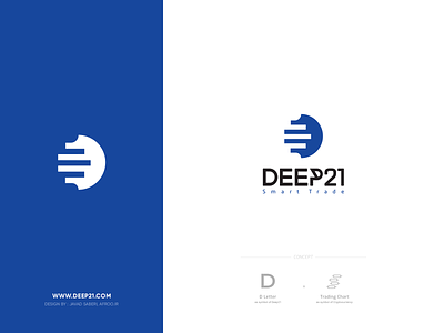 Deep21, Logo Design 21 21000000 bitcoin chart currency deep smart trade trade