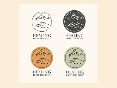 Healing From the Root - Logo Variations botanical branding design fleur floral logo minimalistic