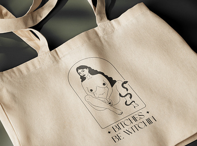 Bitches Be Witchin - Tote Bag bag blog branding female body feminist illustration logo merch spiritual tote bag woman