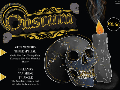 Obscura Magazine project - True Crime, conspiracies, oddities branding design graphic design illustration logo magazine typography