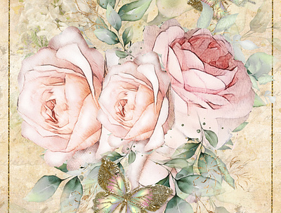 Pink Roses (series of 2) bouquet floral flower home decor licensing pink rose wall art wall decor