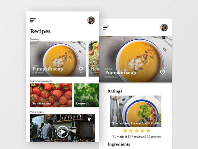 Daily UI #003 - Recipes app