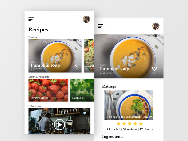 Daily UI #003 - Recipes app food ux recipes app ui daily ui 003 daily ui
