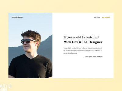 About User - Daily UI #006 daily ui daily ui daily ui 006 design landing page portfolio ui ux