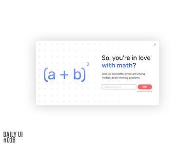 Newsletter Pop-Up - Daily UI #016 daily 100 daily ui 001 daily ui 016 design newsletters pop up ui ux