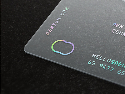 Aenism Business Card aenism branding business card hologram holographic foil logo meishi plastic