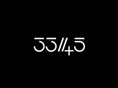 Logo for "33/45" Vinyl Shop blockchain branding design flat font icon identity letters logo logotype numbers type typography ui