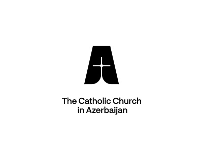 Logo for The Catholic Church in Azerbaijan branding catholic cross design flat font icon identity logo logotype