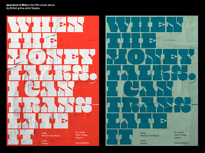 When the Money Talks — Poster branding design illustration poster poster design typeface typography ui vector