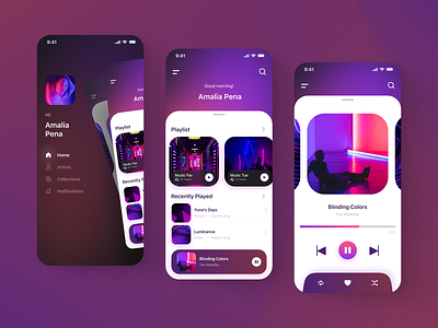 Music App Design Concept branding conceptdesign design ios music musicapp ui uiux user experience user interface ux