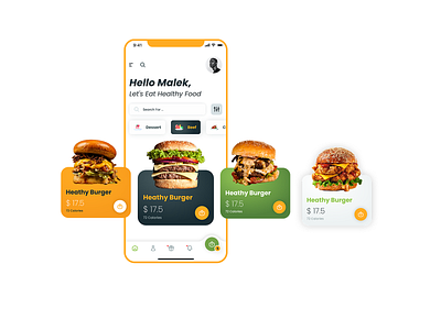 Food App app app design application beef burger creative design flat food food and drink food app minimal ui ux web website