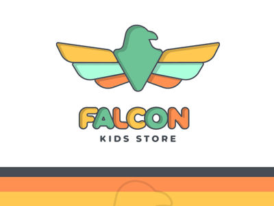 Kids Store Logo accessories branding clothing creative design falcon fashion icon illustration kids logo typography vector