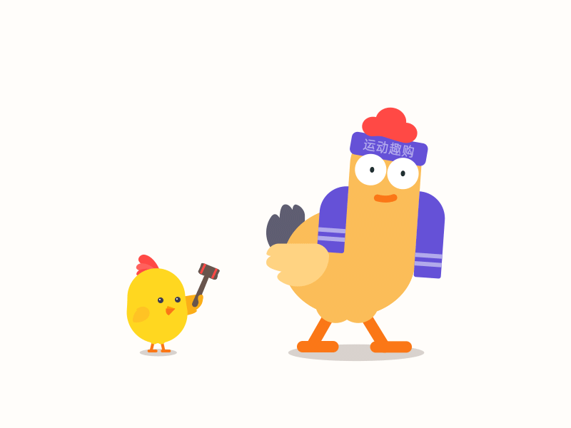 Two Funny Chicken chicken design illustration