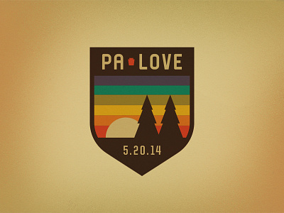 Pa Love badge outdoors patch rainbow