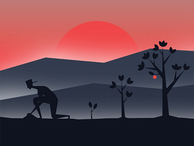 Happy Johnny Appleseed Day! illustration nature outdoors silhouette