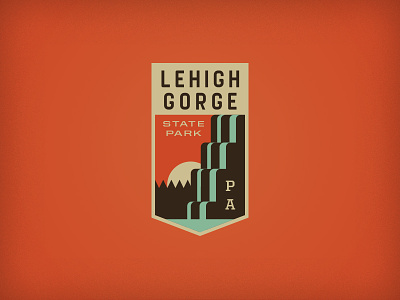 Lehigh Gorge badge nature park patch pennsylvania waterfall