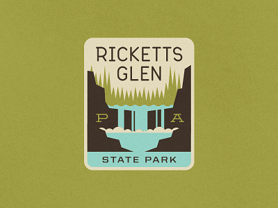 Ricketts Glen State Park badge outdoors park patch pennsylvania state waterfall