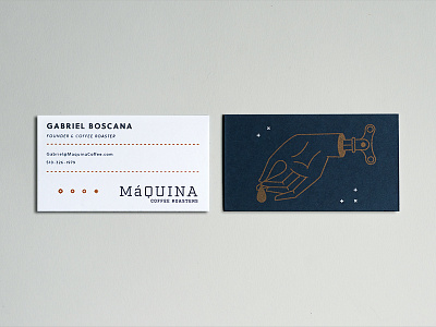 Maquina Biz Cards business card coffee hand line logo