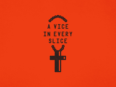 Slice Vice cross dark illustration pizza rosary