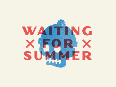 Waiting... illustration skull summer winter