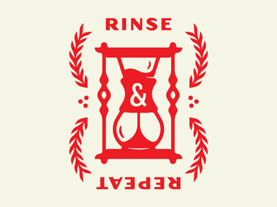 Rinse / Repeat coffee hourglass illustration