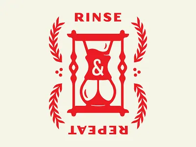 Rinse / Repeat coffee hourglass illustration