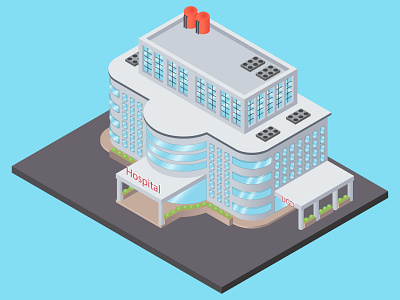 Isometric Hospital design graphic design illustration isometric vector