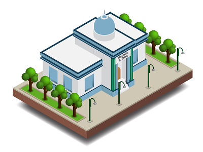 Isometric Mushalla design graphic design illustration isometric vector