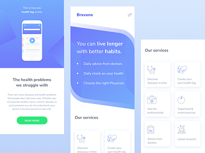 Landing page about health