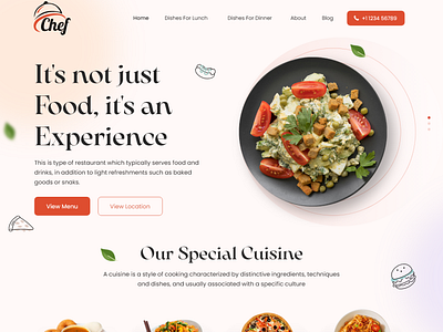 Chef | Restaurant Home Page Design