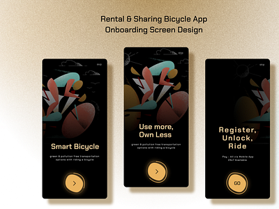 Rental & Sharing Bicycle App Onboarding Screen Design