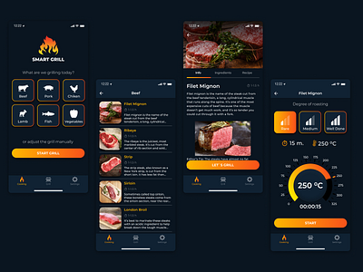 Mobile application for remote control of the grill app mobile ui ux