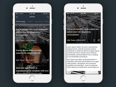 News APP app concept ios mobile news ui ux