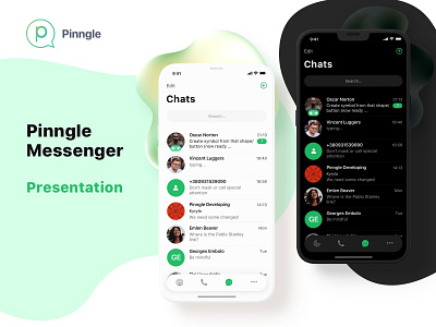 Pinngle Messenger app chat clean design flat ios messenger minimal simple ui ux web white