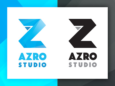 Azro Studio - New brand identity azro blue brand branding clean design flat graphic logo vector web webdesign