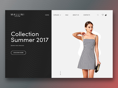 Mallini - Part of new E-commerce Project clean dark design dresses ecommerce fashion flat header layout light minimal model shop simple sketch ui ux web web design website