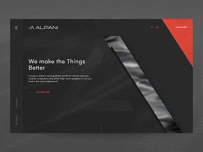 Alpani - Business Website black business carbon clean corporate dark design flat minimal modern red simple sketch ui ux web web design website