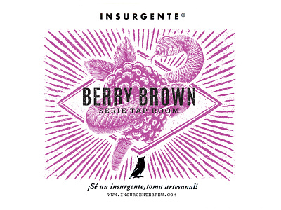 Insurgente - Beer label - Berry Brown beer beerlabels berry engraving illustration snake woodcut