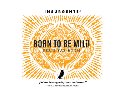 Insurgente - Beer label - Born to be Mild beer beerlabels engraving hop illustration woodcut